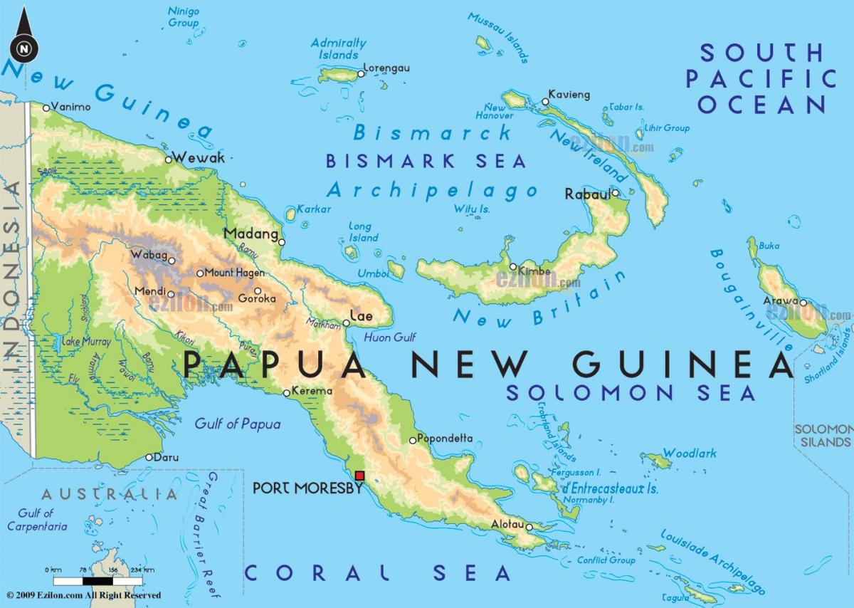 map of capital city of papua new guinea