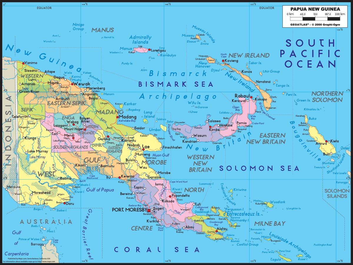 detailed map of papua new guinea