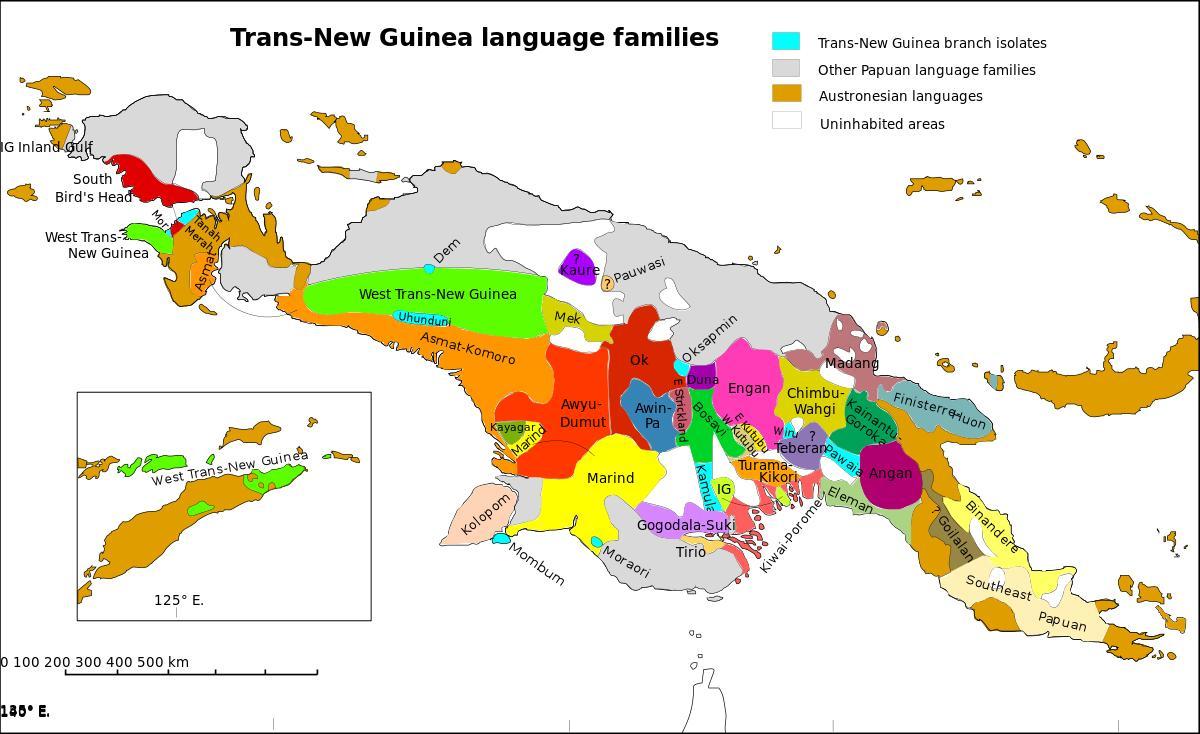 map of papua new guinea language
