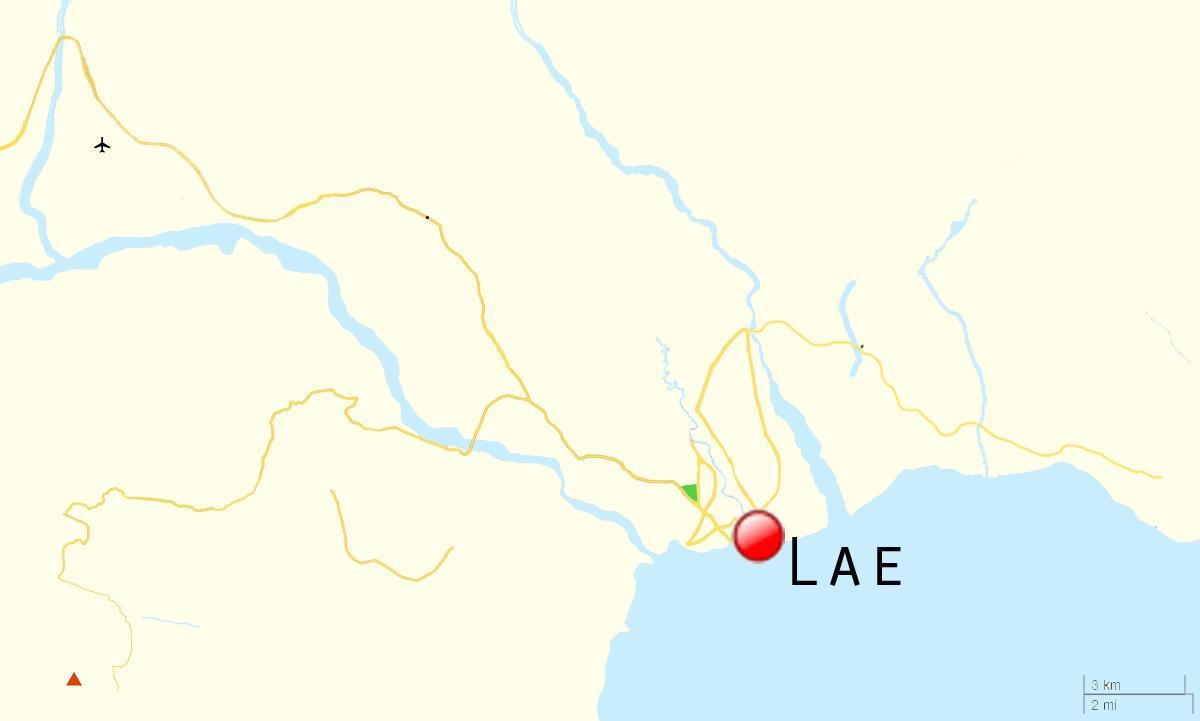 map of lae papua new guinea 