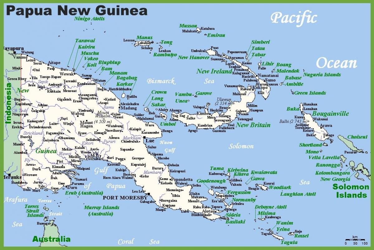 papua new guinea in map